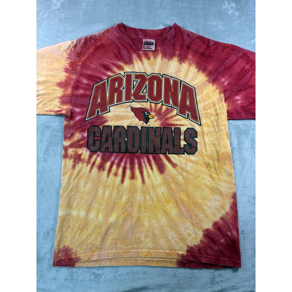 Vintage Tultex Arizona Cardinals Tie Dye T-Shirt Mens Medium Red Yellow NFL 90s